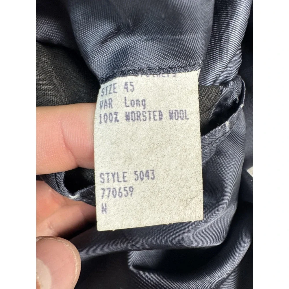 Brooks Brothers Blazer‎ Mens 45 Long Gray 100% Worsted Wool Brooksease Jacket
